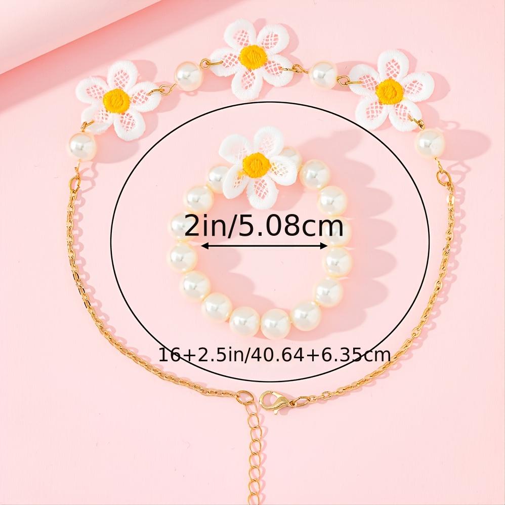 Girls Embroidered Flower Accessories Set
