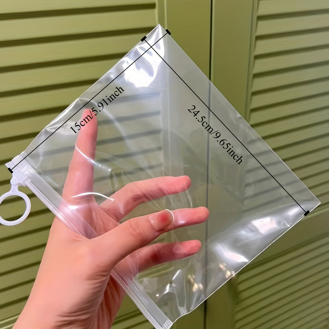 5pcs Thick Zipper Bag Stationery Travel Storage HD Transparent Sorting