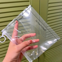 5pcs Thick Zipper Bag Stationery Travel Storage HD Transparent Sorting