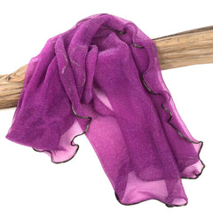 Purple Sparkling Lace Thin Scarf Vintage Breathable Shawl Women Head Wrap Turban