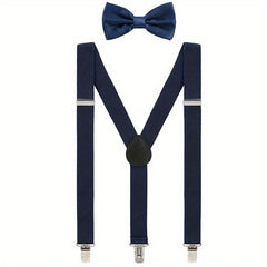Y Shaped Bow Tie Suspenders with Strong Clips