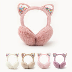Festive Cat Ear Headphones Soft Faux Fur Ear Warmers