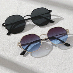 2 Pairs Men's Metal Round Frame Sunglasses Casual Eyewear