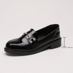 Women's Buckle Decor Loafers Slip On Shoes
