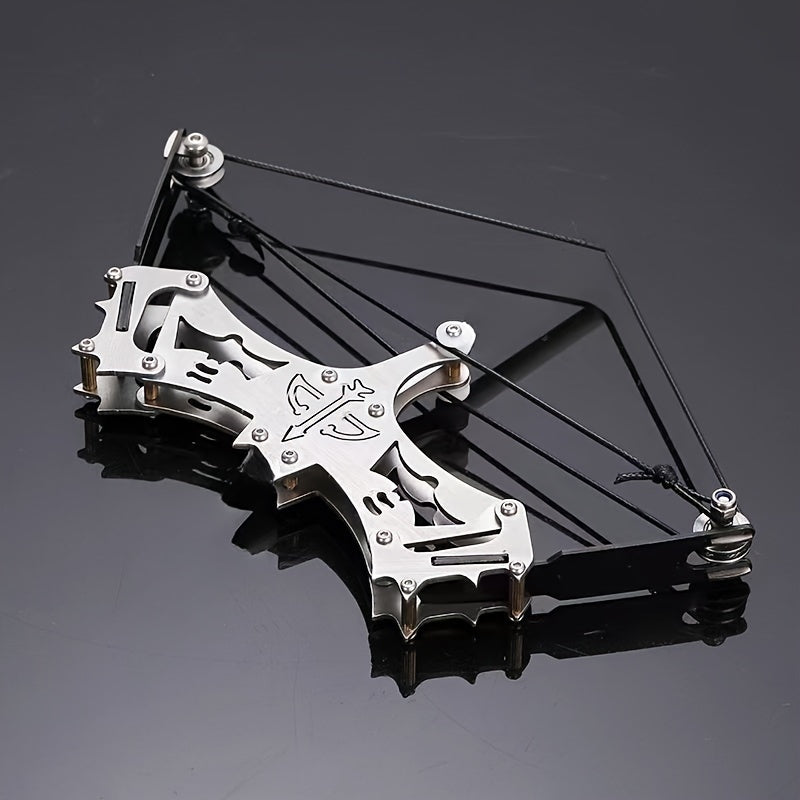 Stainless Steel Mini Bow Decompression Toy with 5 Suction Cup Arrows