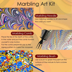 Funwins Kids Watercolor Art Kit 6-12 Craft Set Marble Pattern Holiday