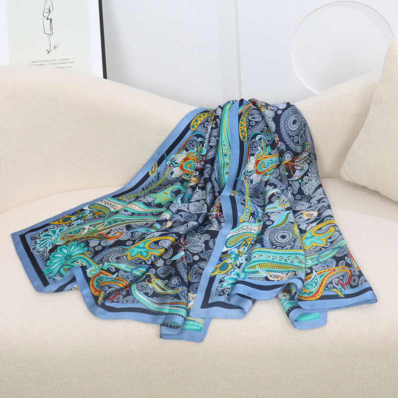 Ethnic Wind Leaf Scarf Women's Colorful Retro Warm Scarf