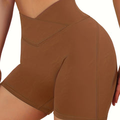 V Cut Waist Seamless Yoga Shorts Slim Fit