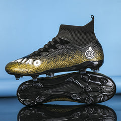 Boys' High Top Spiked Football Cleats Non Slip Outdoor Soccer Shoes