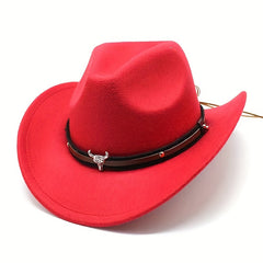 Men's Sun Protection Wool Fedora Cowboy Jazz Hat