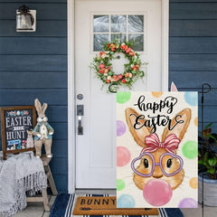 Easter Bunny Garden Flag Double Sided Burlap Small Yard Decoration