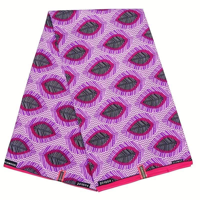 African Ethnic Wax Dye Printed Fabric Double Sided Geometric Cloth
