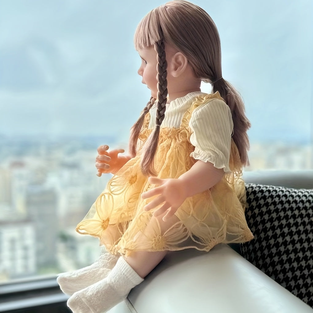 Realistic Silicone Reborn Baby Girl Doll Toy DIY Dressing Hair Styling