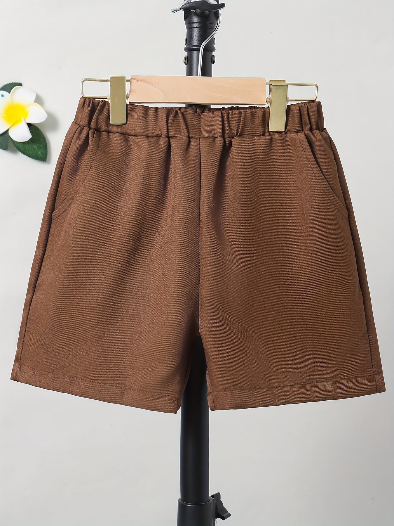 Boys Solid Shorts Casual Elastic Waist Shorts for Summer