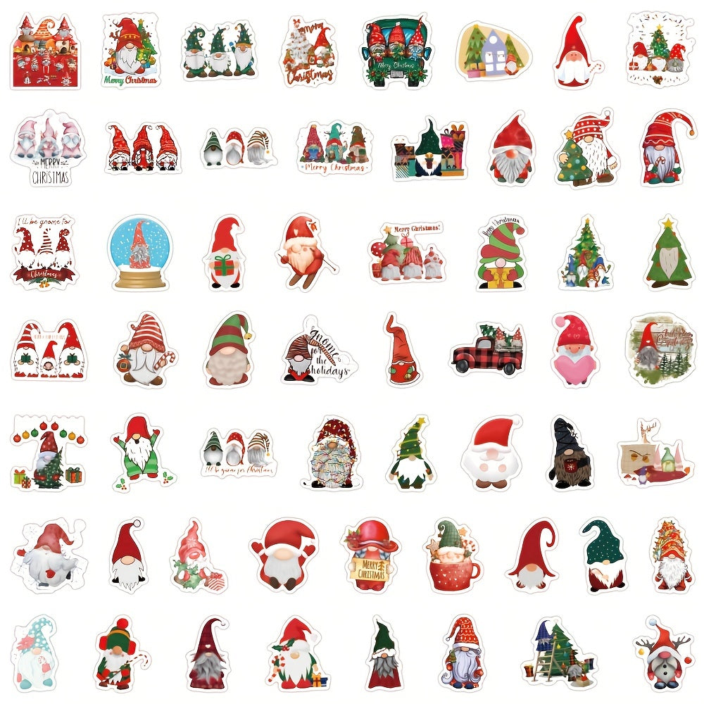 56pcs Christmas Gnome Vinyl Stickers - Waterproof for Water Bottle Laptop Phone
