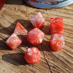 7pcs Rose Pearlescent Dice Set for RPG Party