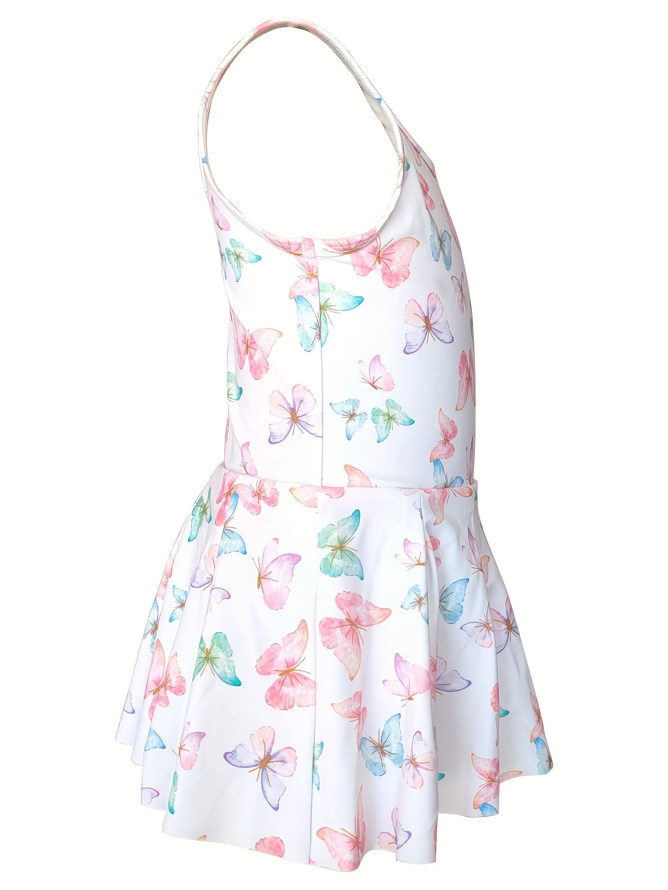 Sweet Girls Butterfly Sleeveless Swimwear Comfy Bathing Suit