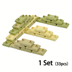 33pcs MOC Military Sandbags Army Scene Parts Soldiers Figures Weapon Blocks Toys