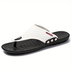 Men's Solid Fabric Thong Sandals for Beach