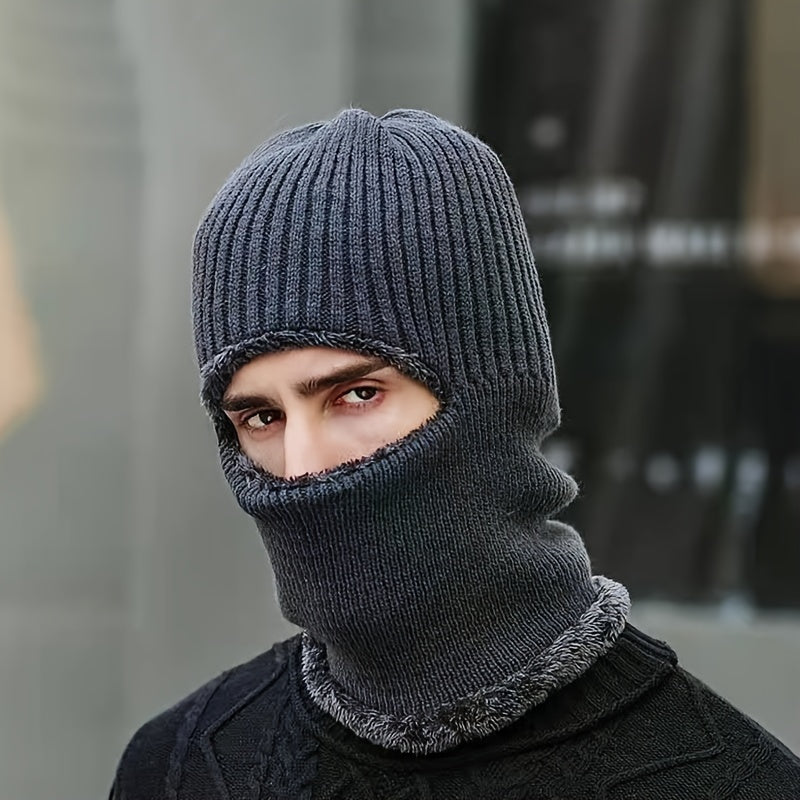 Men's Thickened Windproof Balaclava Hat for Winter Outdoor Activities