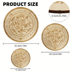 Wooden Floral Spirit Board Pendulum Herbal Round Talking Game Witchcraft Decor