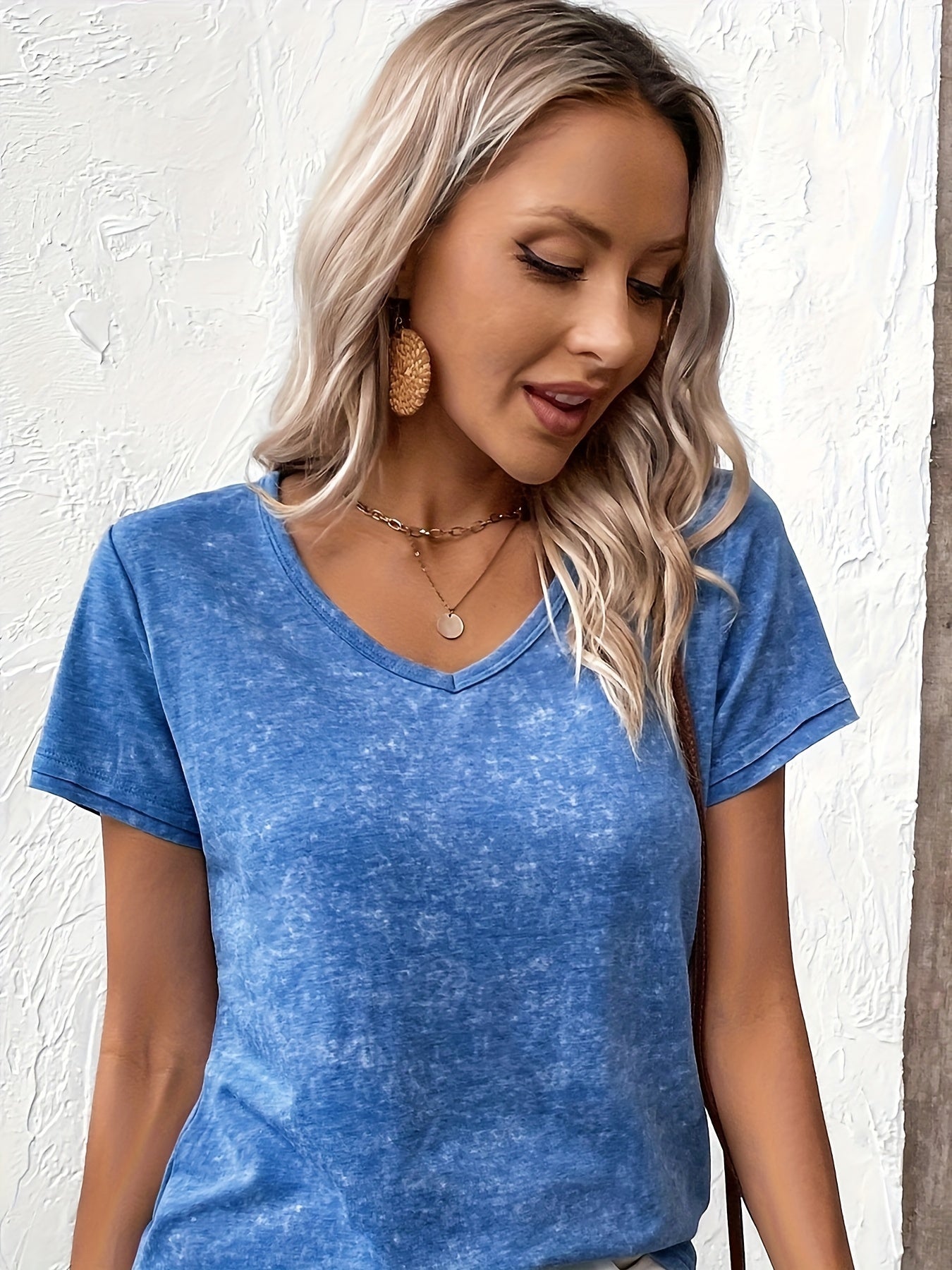 Women's Fitness V Neck T Shirt for Yoga Running