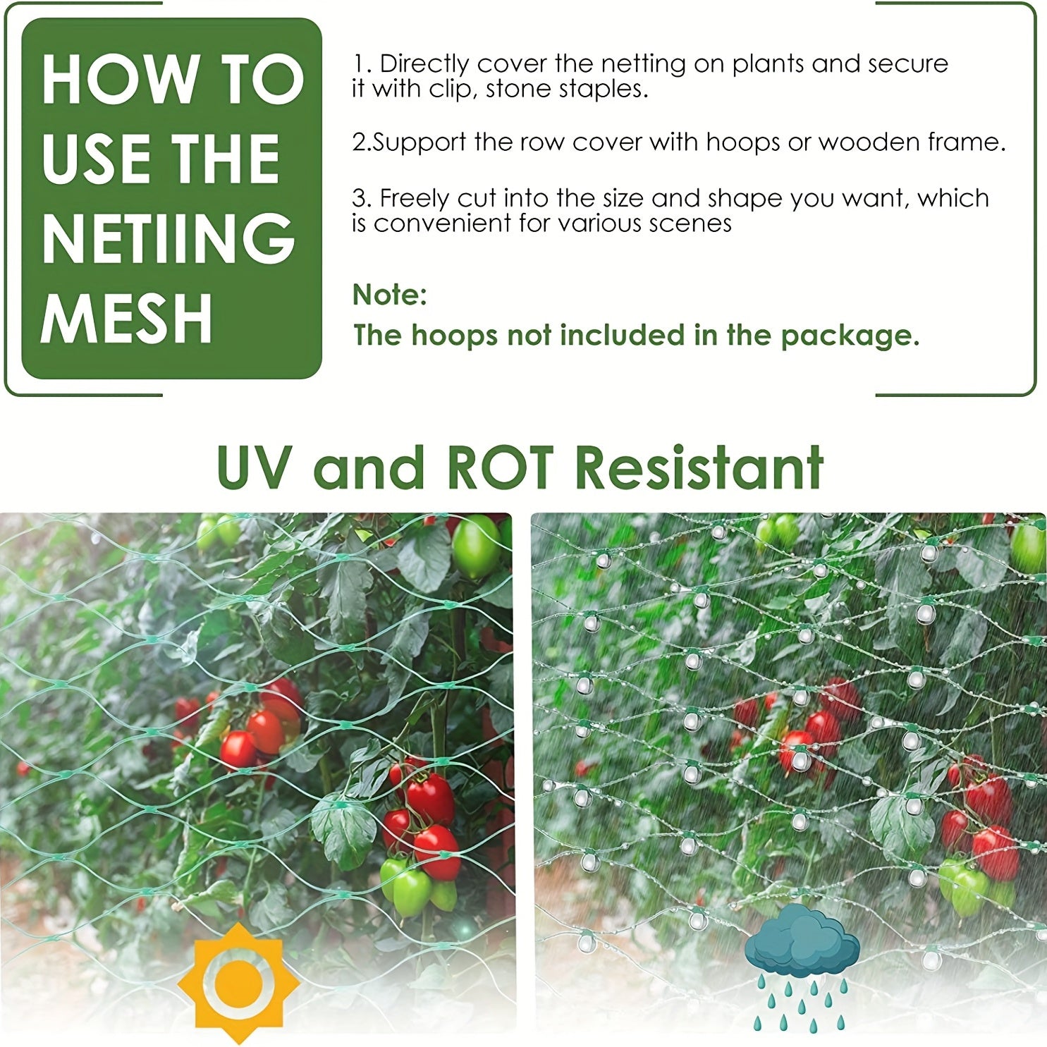 1pc Garden Bird Net - Protect Vegetable Plants & Fruit Trees