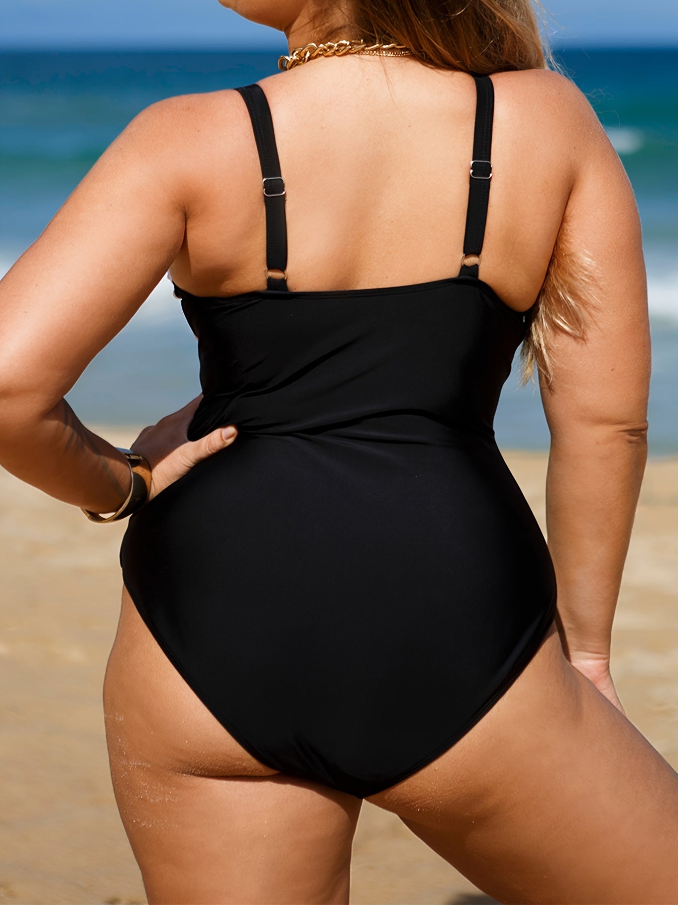 Colorblock Strappy One Piece Swimsuit