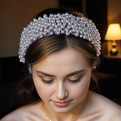 Romantic Bridal Belt with Faux Pearl Accents Soft Nylon Veil