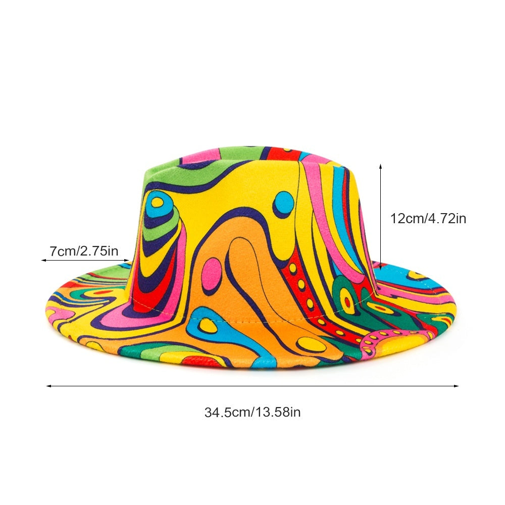 Men's Colorful Top Hat Wide Brim Cloche Hat