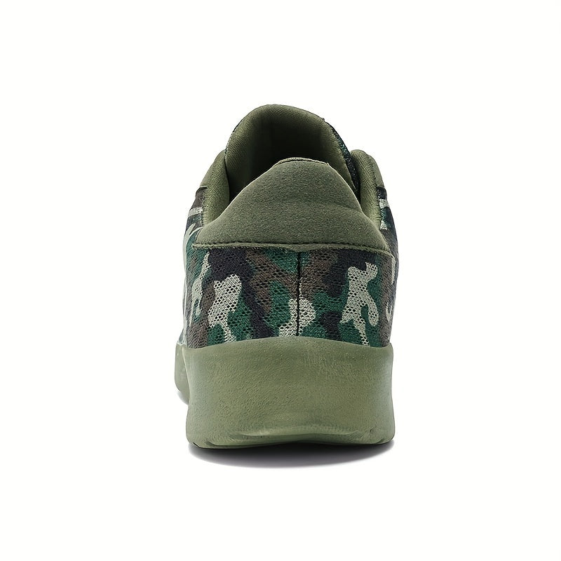 Men's Camo Lace-up Sneakers Breathable Athletic Shoes