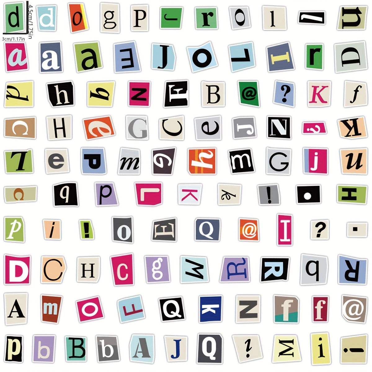 100pcs English Letter Stickers for Crafts, Scrapbooking, and Decor