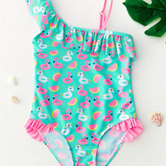 Girl's Flamingo Tankini Swimwear for Beach Vacation