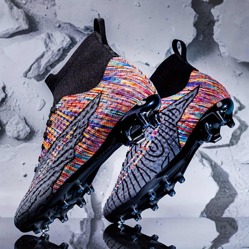 Kid's Outdoor Striped Soccer Cleats Anti Skid Shoes for Training