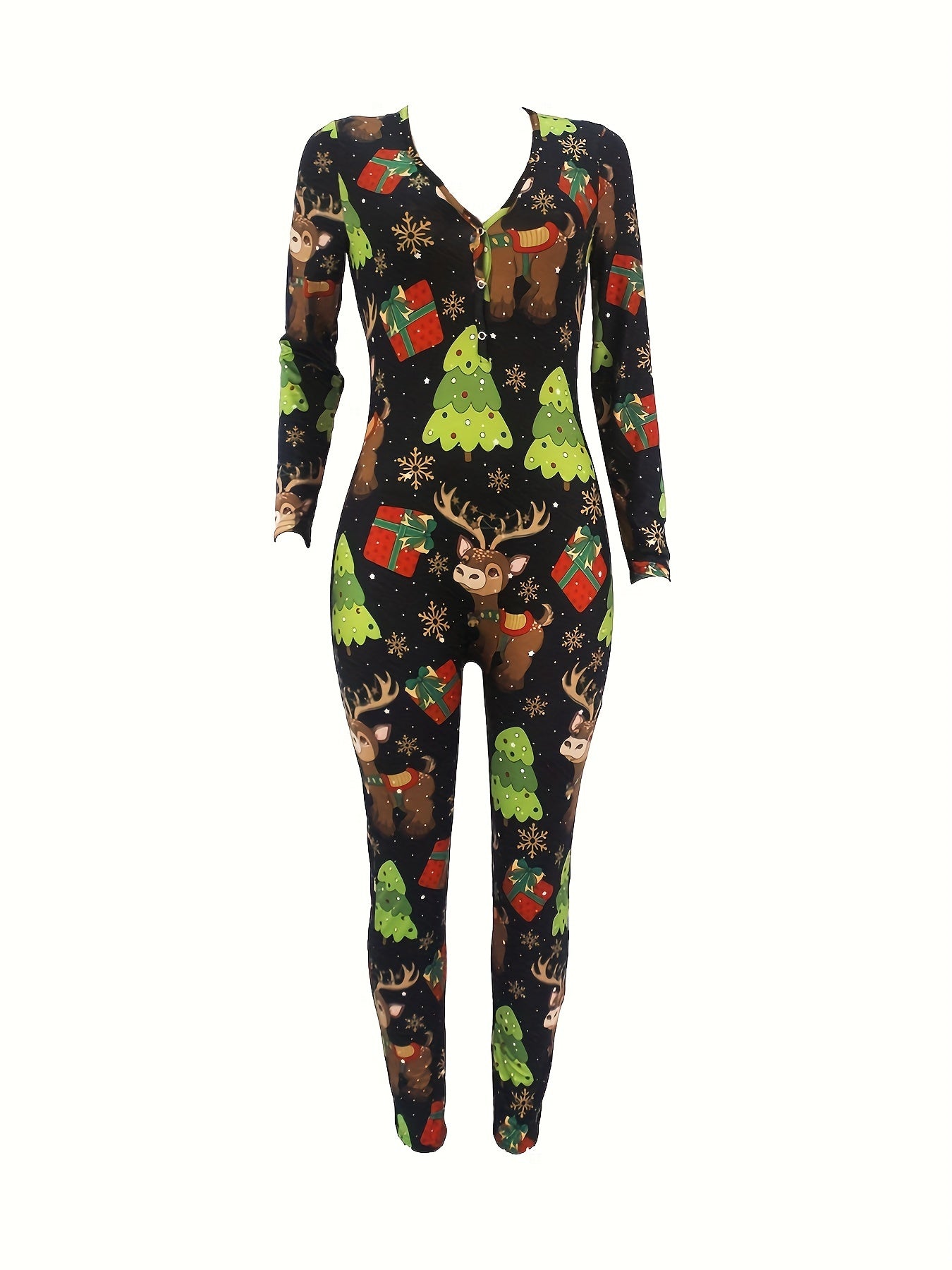 Christmas Print Lounge Jumpsuit Women's Loungewear & Sleepwear