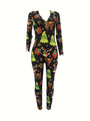 Christmas Print Lounge Jumpsuit Women's Loungewear & Sleepwear