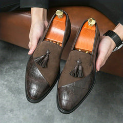 Men's Tassel Loafer Shoes Textured Comfy Slip On Dress Shoes