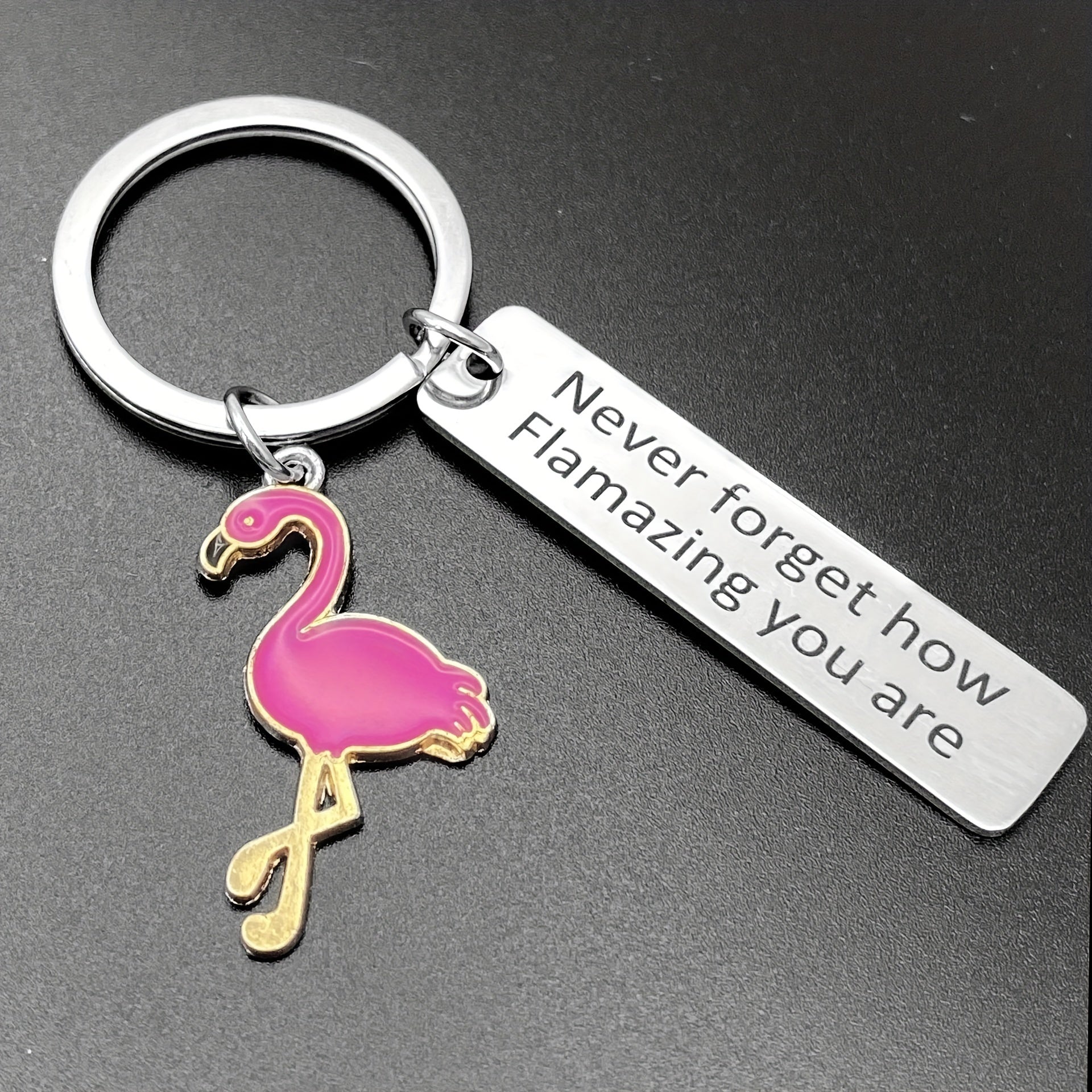 Flamingo Encourage Keychain Inspirational Gift for Boys and Girls