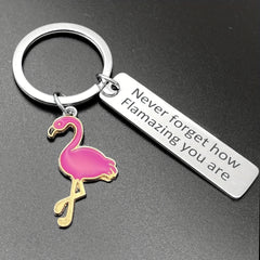 Flamingo Encourage Keychain Inspirational Gift for Boys and Girls
