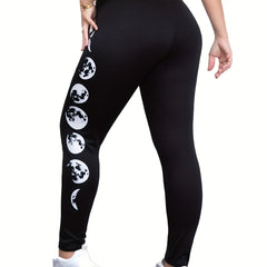 Moon Print High Rise Skinny Leggings