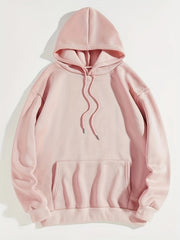 Kangaroo Pocket Hoodie Drawstring Hoodies Sweatshirt Women's Clothing