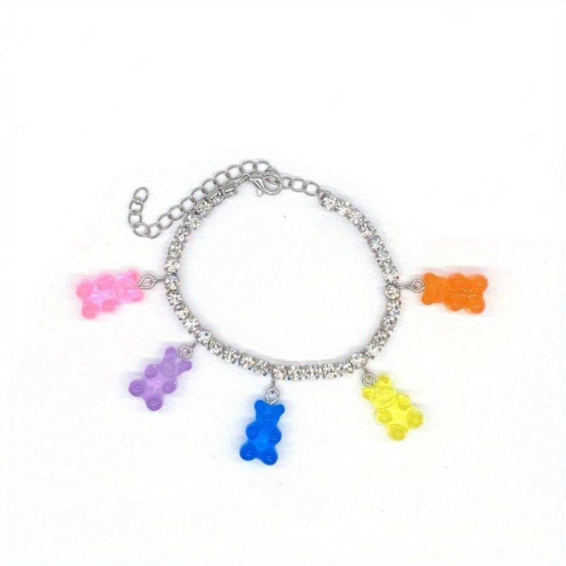 Butterfly Rhinestone Tennis Anklet, Summer Style Foot Jewelry