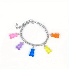 Butterfly Rhinestone Tennis Anklet, Summer Style Foot Jewelry