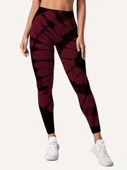 Tie Dye Seamless Sports Leggings Butt Lifting Stretch Yoga Tummy Control