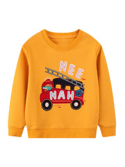 Boy's Cotton Cartoon Print Sweatshirt Outdoor Wear