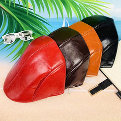 Unisex Leather Peaked Cap Casual Summer Outing Hat
