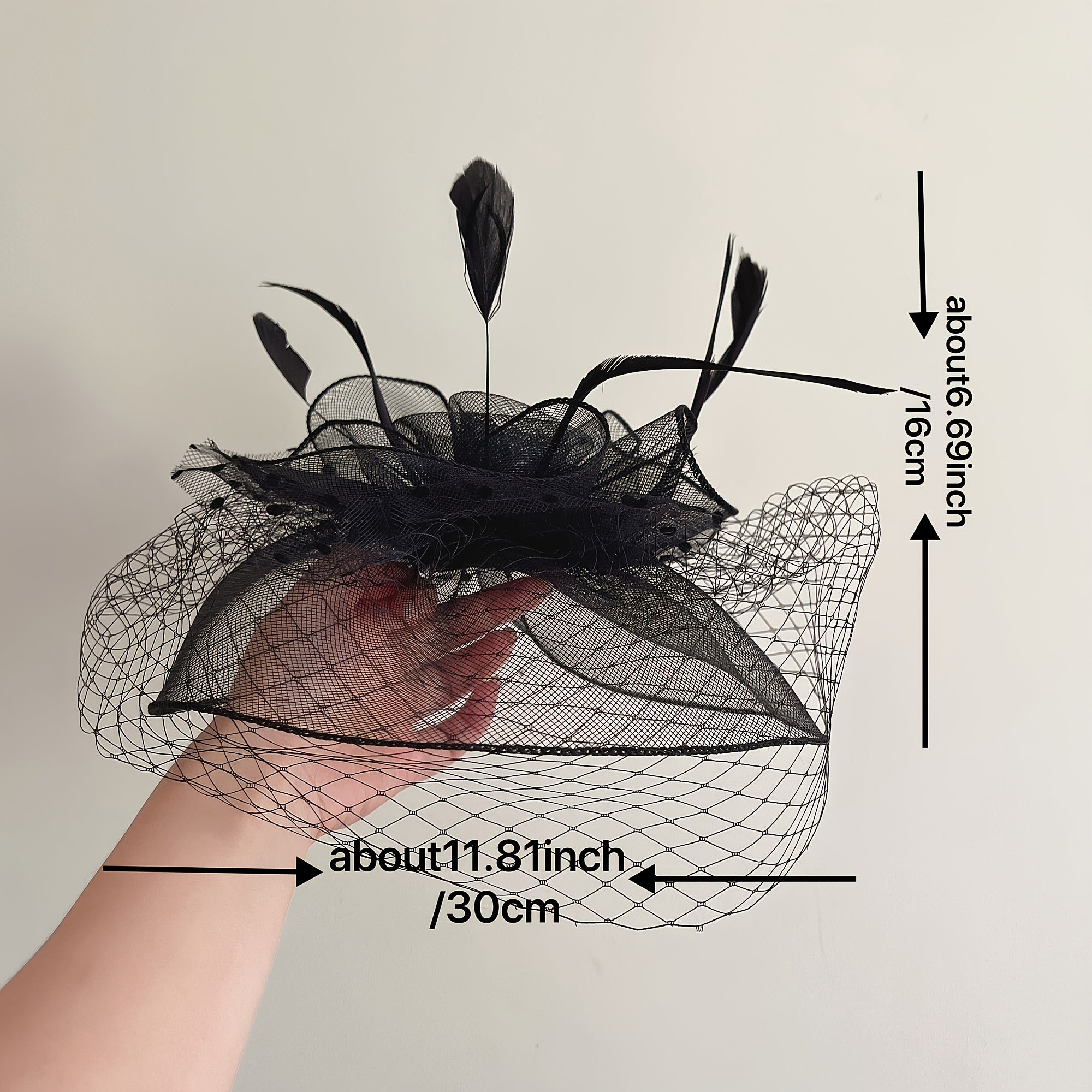 Charming Bridal Wedding Party Hat with Veil and Feather Hairpin