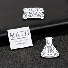 Chemical Bottle Alphabet Brooch Lab Pin Cartoon Scientist Beaker Gift