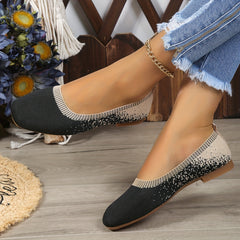 Women's Square Toe Ballet Flats Soft Slip On Shoes