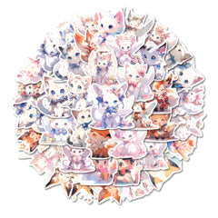 63pcs Cat Animal Stickers Pack for Laptop Luggage Notebook Decoration